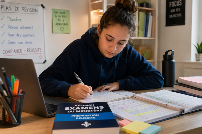 étudiant qui révise examens ministère Québec